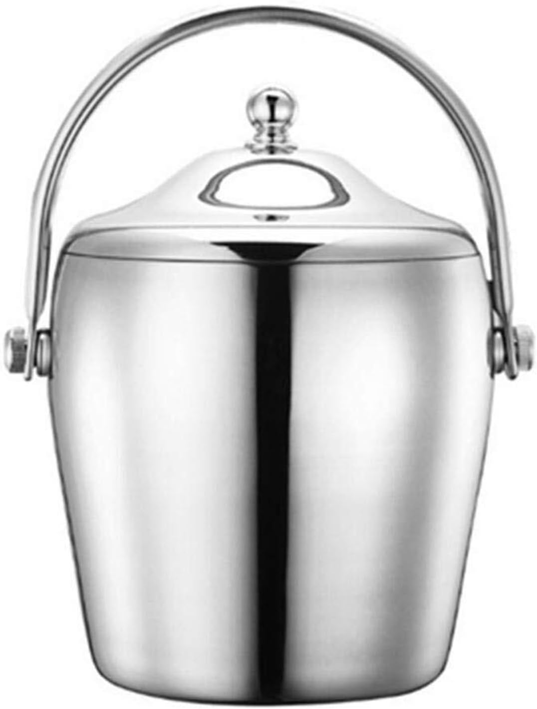 ice Bucket,Bucket with lid, Stainless Steel Ice Bucket Portable Double-Layer Insulated Freezer with Lid for Parties Barbecues Buffets (Size : 1.2L)