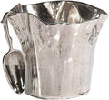 Bucket for Wine Ice Bucket Ruffled Cast Aluminum Champagne Bucket Thick Ice Bucket with Ice Scoop Simple Beer Bucket for Bar Ktv Insulated ice Bucket