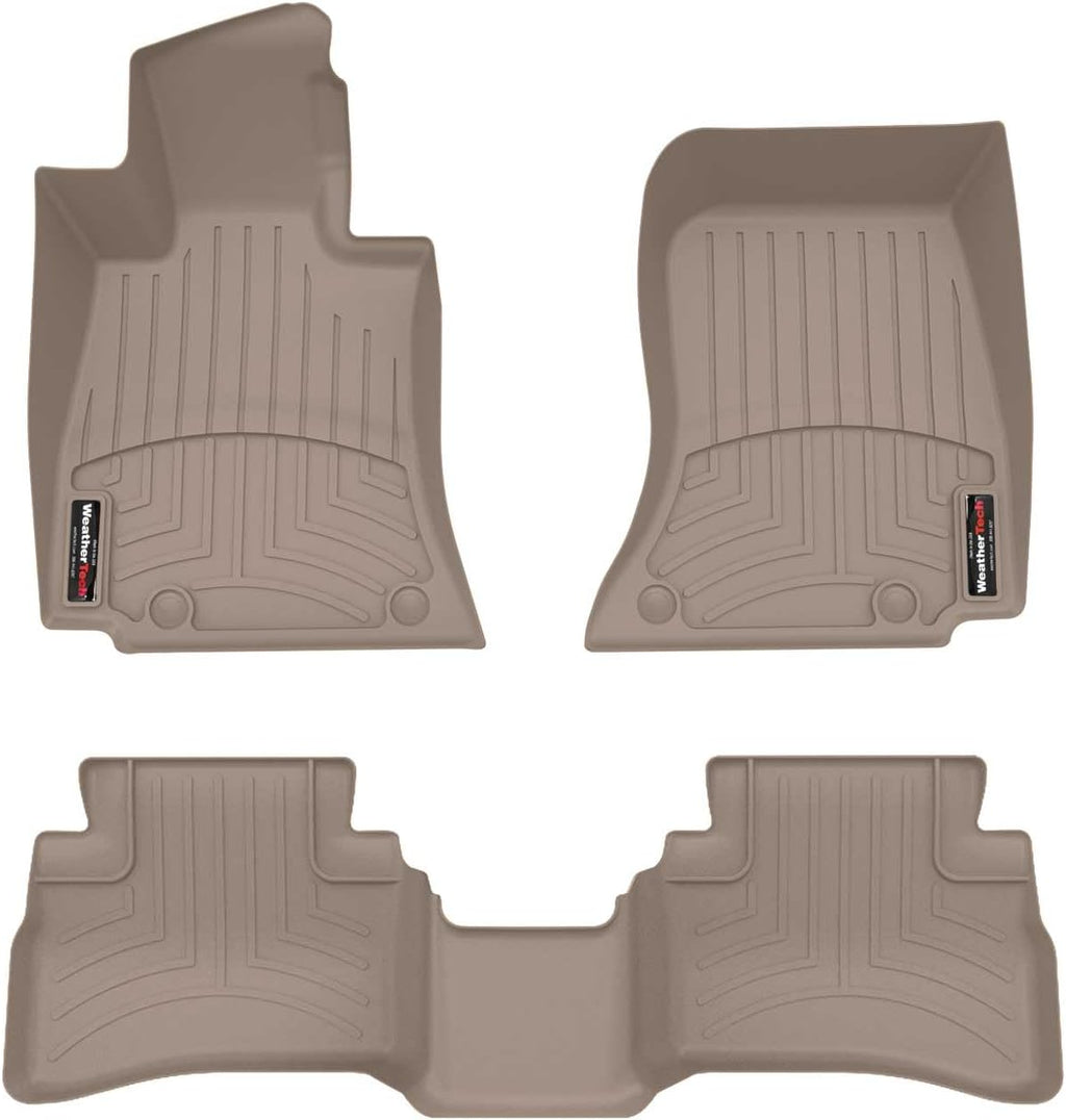 WeatherTech Custom Fit FloorLiners for Mercedes E-Class All Terrain, AMG E 53 Hybrid Sedan, E-Class Sedan - 1st & 2nd Row (451878-1-2), Tan