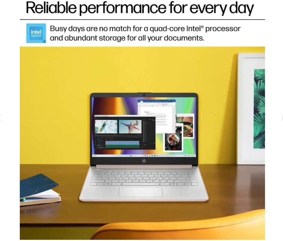 HP 2025 Student Laptop, Intel Processor N150(up to 3.6 GHz), 14 Inch LED Screen,8G RAM, 256GB Storange (128GB UFS+128GB MSD),1 Year Office 365, Windows 11 Home,w/YYY Accessories,Rose Gold