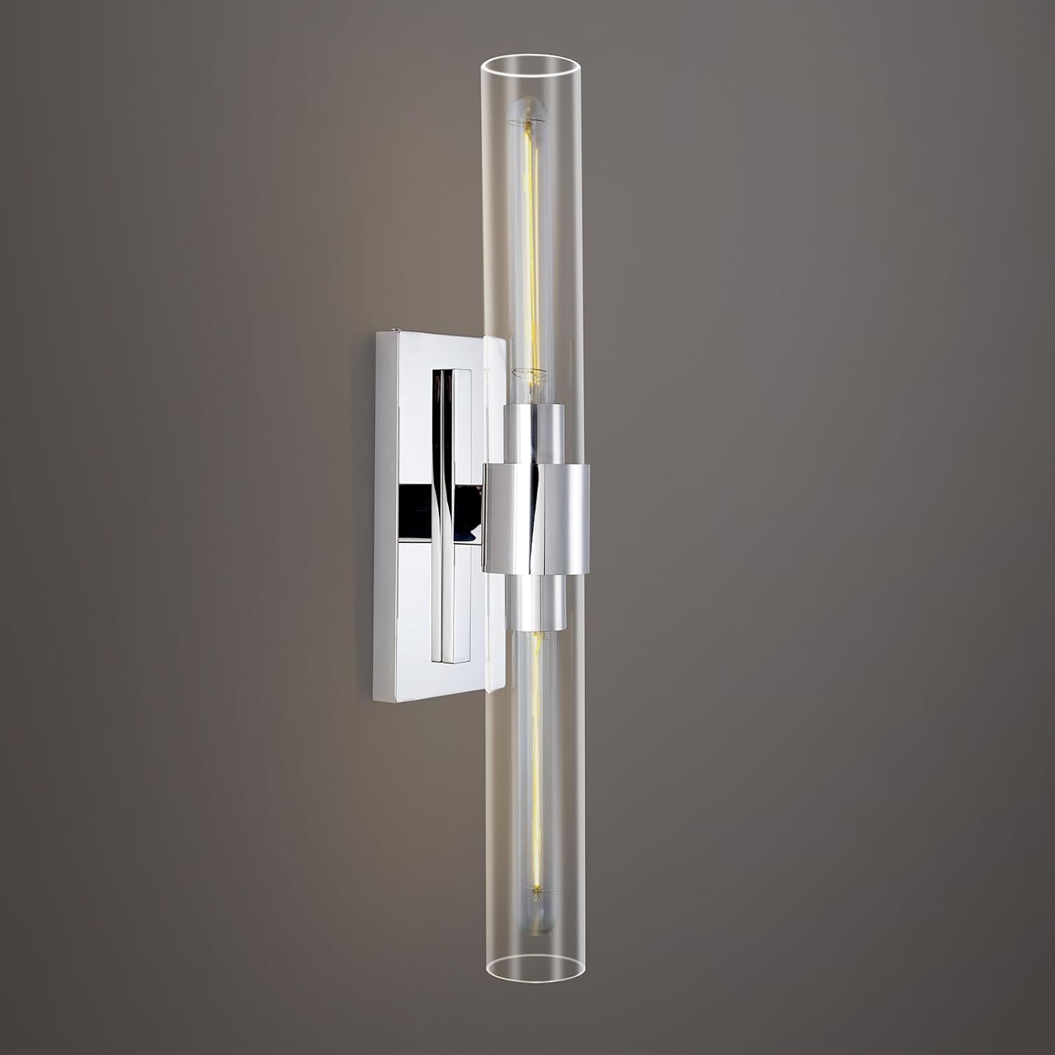 Bathroom Vanity Light Fixtures, Glass Tube Wall Sconces, Brushed Brass Base, Bathroom Wall Lights, Bedroom Bedside Wall Light, Wall Lamp For Dressing Table, Living Room, Hallway, Bulb Included