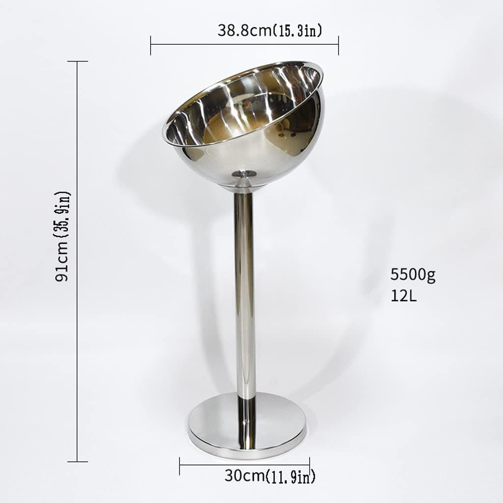Ice Bucket Ice Bucket for Freezer Stainless Steel Champagne Basin Outdoor Party Party Red Wine Beer Beverage Floor Standing Stand Keep Cooling Ice Bucket Ice Buckets Party Cooler Drink Cooler(C)