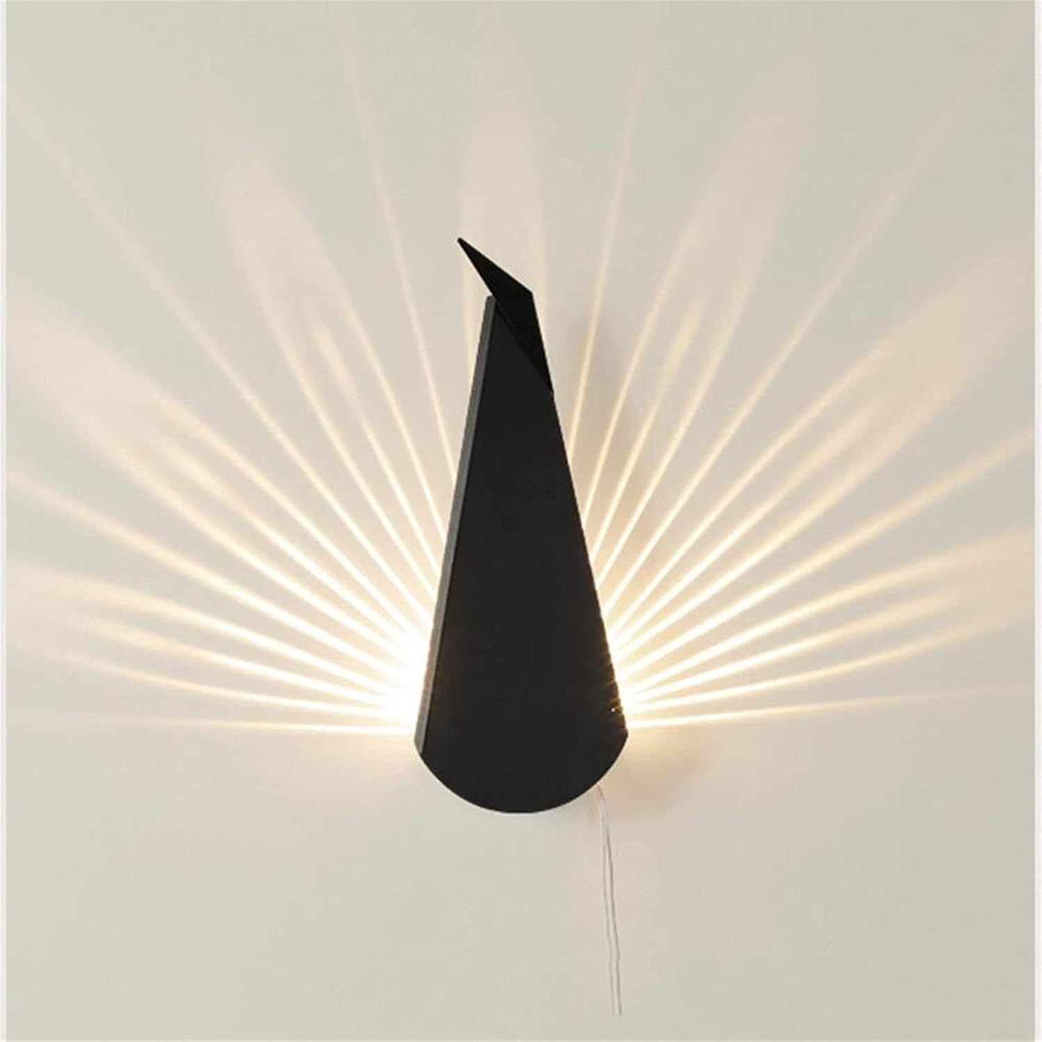 Modern Scandinavian LED Wall Lamp - Black Wrought Iron Fixture for Aisle, Stairs, Corridor, Bedroom, Toilet - Minimalist Indoor Lighting, 36x14cm Elegant Design