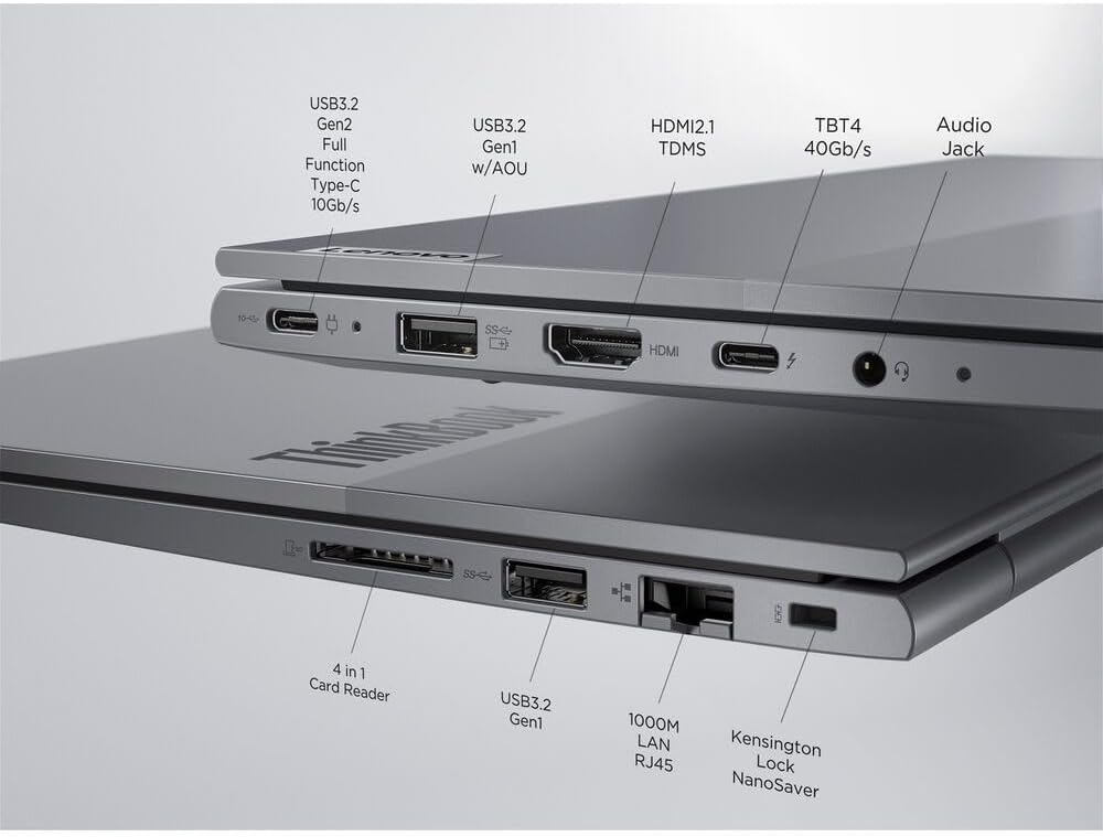 Lenovo ThinkBook 14 G7 ARP 2025 Laptop 14' WUXGA IPS Touchscreen 8-Core AMD Ryzen 7 7735HS 32GB DDR5 4TB SSD AMD Radeon 680M Thunderbolt 4 Wi-Fi 6 Backlit KB Fingerprint Win11 Pro w/ONT 32GB USB