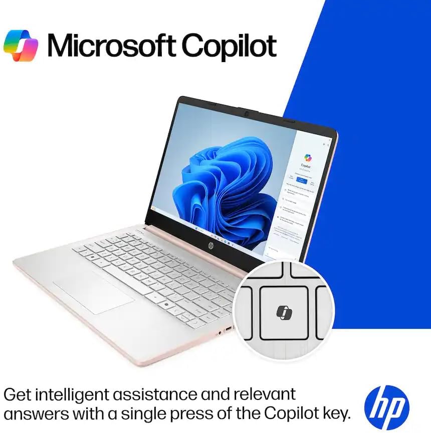 HP 2025 14-DQ3015DX 14' WXGA HD Laptop 2-Core Intel Celeron N4500 UHD Graphics 16GB DDR4 64GB eMMC+1TB NVMe SSD USB-C w/DP WiFi AX BT Webcam HDMI1.4 Windows 11 Home w/RE USB