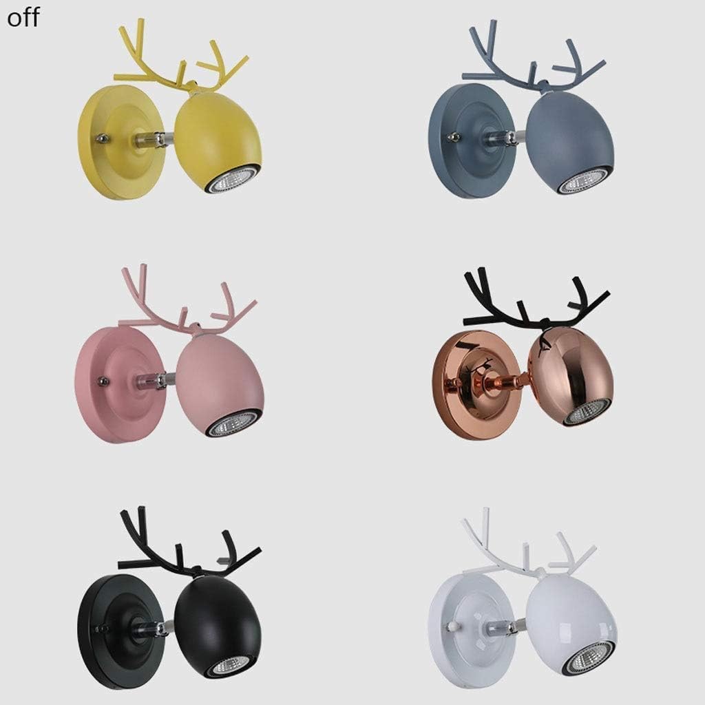 Sconce Wall Lighting Wrought Iron Wall Lamp Nordic Creative Antlers Wall Light Bedroom Wall Sconce for Living Room Bedside Dining Room Bathroom Light Fixtures(White)