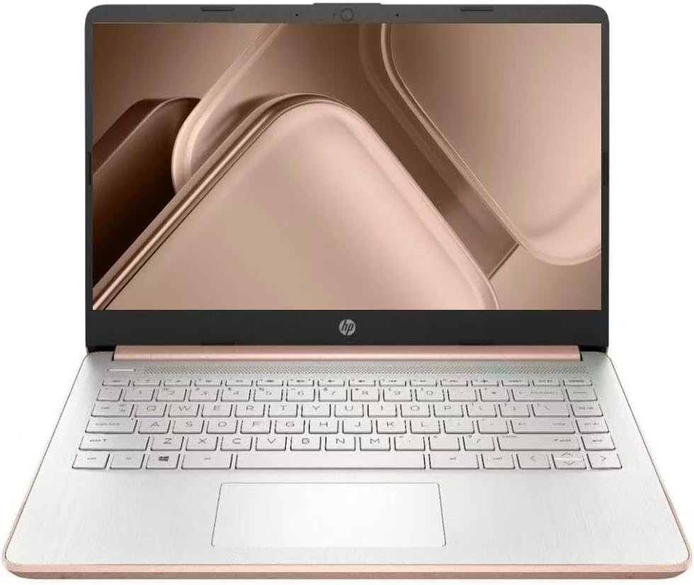 HP Ultrabook 14 Laptop with Free Microsoft 365 • 16GB RAM • Intel 4-Core CPU • 1.1TB Storage (64GB OnBoard w/ 64GB External + 1TB OneDrive) • Windows 11 w/o Earphones (Rose Gold)