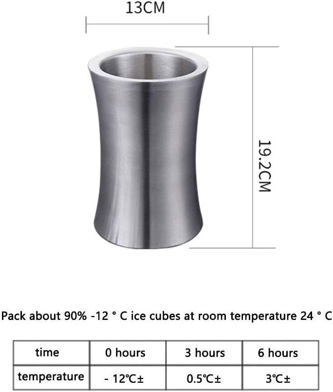 ice bucket, Ice Bucket Thick Stainless Steel Ice Bucket Champagne Bucket Ice Bucket Wine Red Beer Ice Bar Hotel Insulation Ice