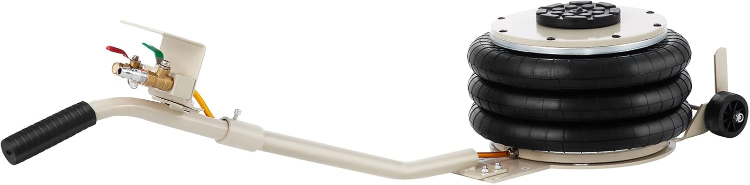 VEVOR 5 Ton/11000 lbs Triple Bag Air Jack, Air Bag Jack Lift Up to 15.75 Inch, 3-5S Fast Lifting, for Cars with Long Handle (Beige)