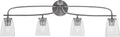 Toltec Lighting Cavella 4-Light Bath Bar – Modern Bathroom Vanity Light – Dimmable, LED-Compatible Wall Fixture – Graphite Finish, 4.5' Clear Bubble Glass