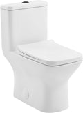 Carre One Piece Square Toilet Dual Flush, Black Hardware