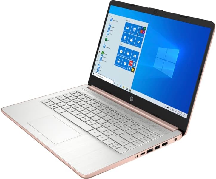 HP Laptop 14-dq0012ds 14' Intel Celeron N4020 4 GB Memory; 64 GB eMMC Storage Windows 11 S Pale Rose Gold (Renewed)
