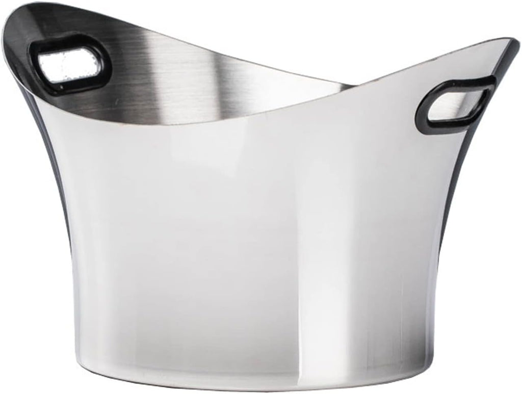 Ice Buckets Stainless Steel Ice Bucket Household Red Wine Champagne Ice Wine Bucket Bar Reception KTV Special Ice Wine Bucket Ice Bucket Kits (Color : A)