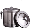 BTZHY Ice Bucket,Candy Double Walled Stainless Steel with Ice Tongs, Scoop, Lid, and Exclusive Handmade Nylon