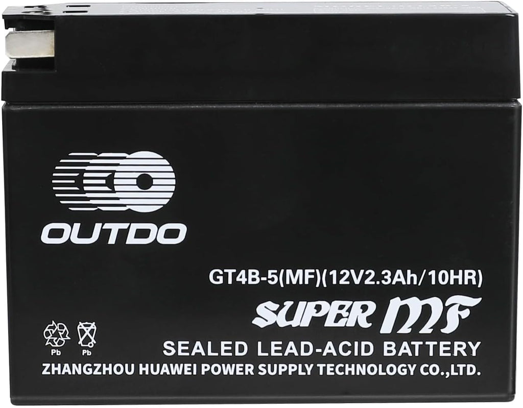 3PCS 12 Volt 2.3Ah 10HR GT4B-5(MF) Sealed Lead Acid Rechargeable Battery for Powersports Electric Scooter E Bike Electric Lawn Mower Go Kart ATV Quad Buggy Golf Cart Motorcycle