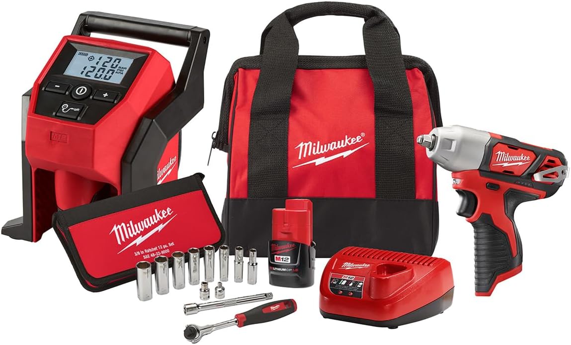 Milwaukee Electric - M12 Impact Wrench KIT W/INFLATOR