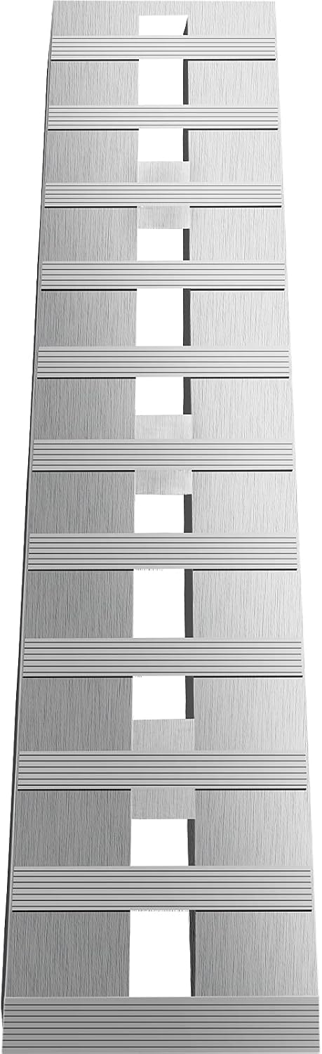 BestEquip 60'' X 12'' Aluminum Trailer Ramps 6000LBS Total Beavertail Hook End 1 Pair 2 Ramps Silver