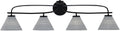 Toltec Lighting Cavella 4-Light Bath Bar – Modern Bathroom Vanity Light – Dimmable, LED-Compatible Wall Fixture – Matte Black Finish, 7' Gray Matrix Glass