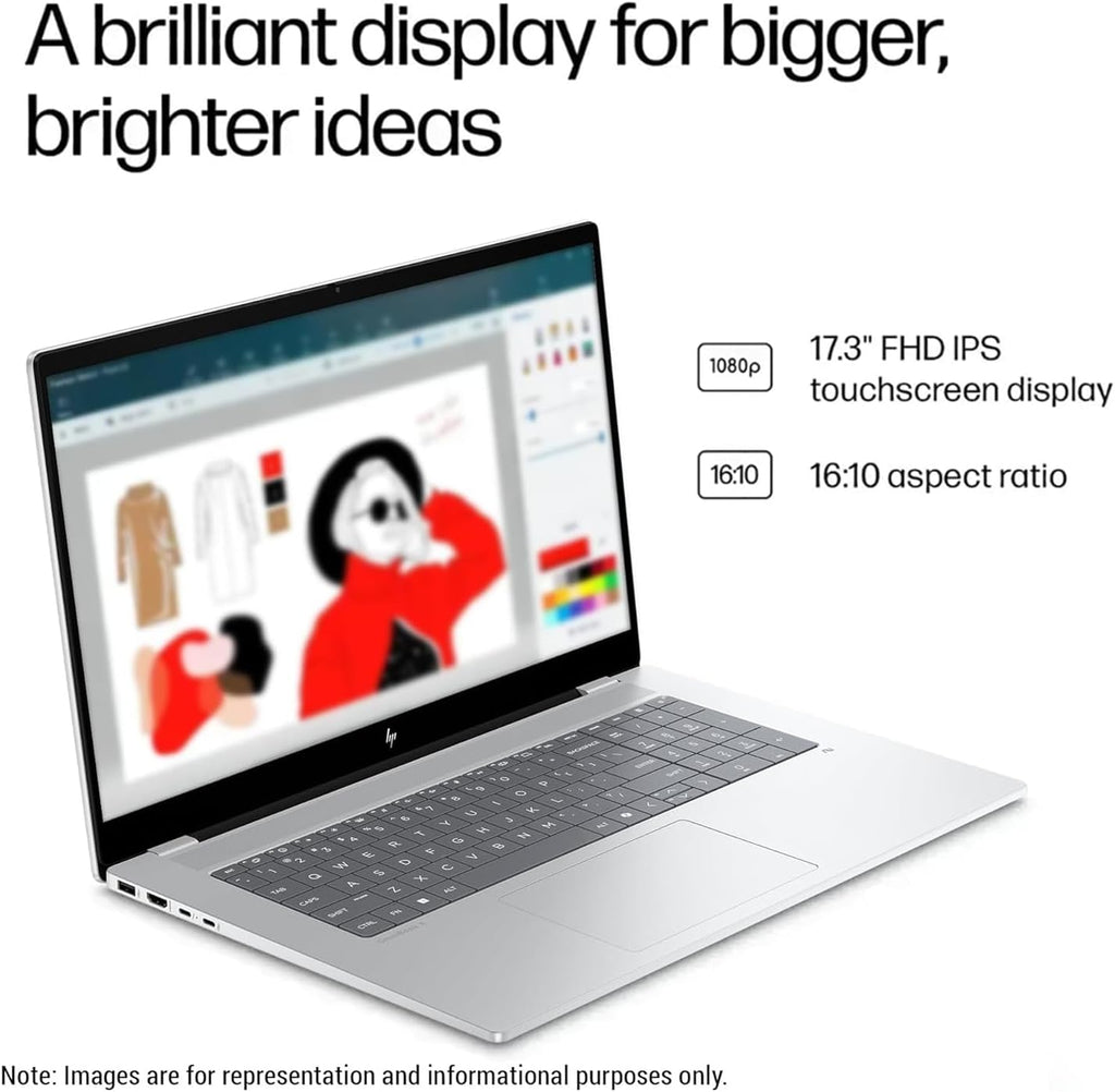 HP OmniBook X AI Powered Laptop 17.3' Touchscreen IPS FHD (Replaces Envy 17) (Intel Ultra 7-258V, 32GB LPDDR5X, 2TB PCIe SSD, Intel Arc 140V, Backlit KB, Thunderbolt 4, WiFi 7, Win 11 Pro) w/DKZ USB