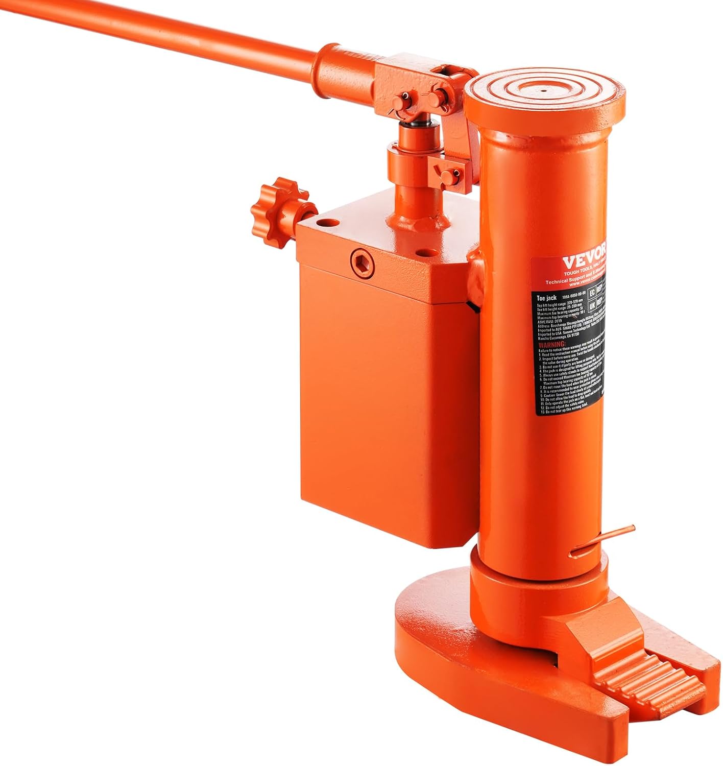 VEVOR Hydraulic Toe Jack, 5 Ton On Toe Toe Jack Lift, 10 Ton On Top Lift Capacity Machine Jack, 1.0-9.1 in Toe Height, 14.6-22.4 in Top Height, 360° Rotatable Claw Jack for Machinery, Industry