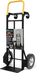 Simpli-Magic 2 in 1 Convertible Hand Truck and Dolly, 800LBS – Heavy-Duty Moving Dolly Cart with 10' Flat Free Rubber Wheels & Handle