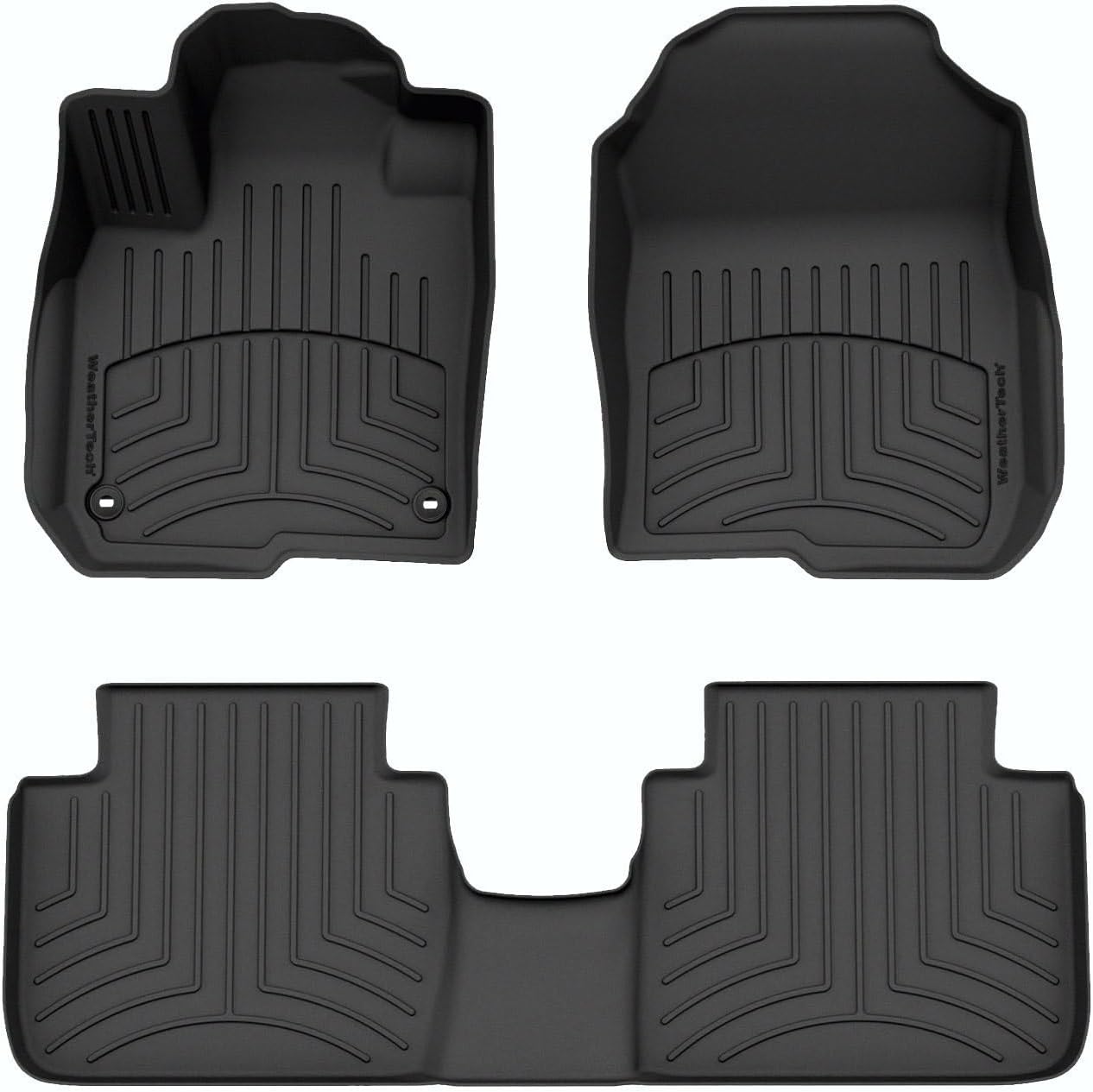 WeatherTech FloorLiner HP Custom Fit Floor Mats for Honda HR-V, adx 1st & 2nd Row (441746-1-2IM), Black