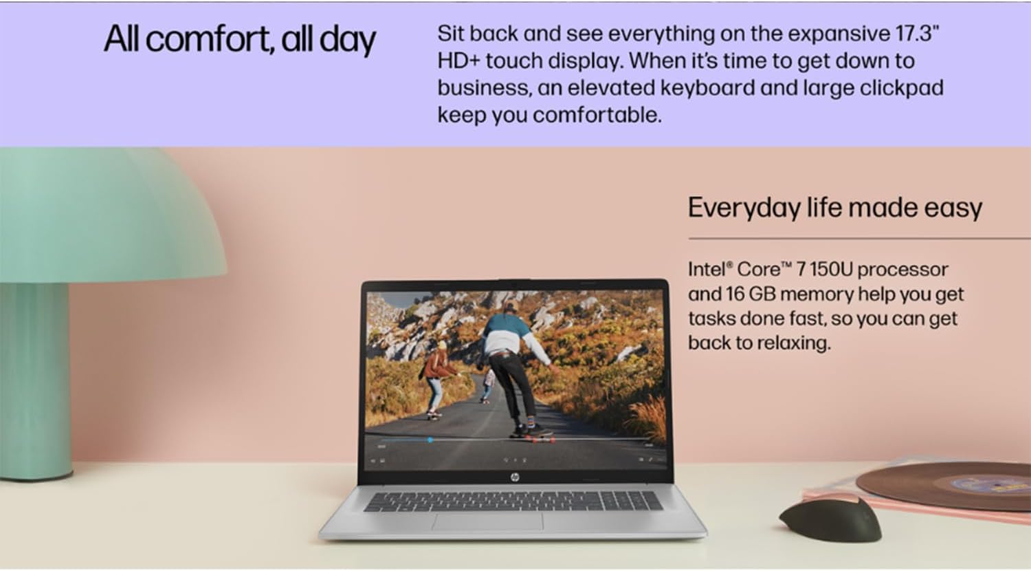 HP 17.3' Pavilion Touchscreen Laptop | Intel 7-150U 10 Core Processor up to 5.4GHz (Beats I7-1335U) | 16GB RAM | 512GB PCIe SSD | Wi-Fi 6 | Backlit Keyboard | Bluetooth 5.3 | Windows 11