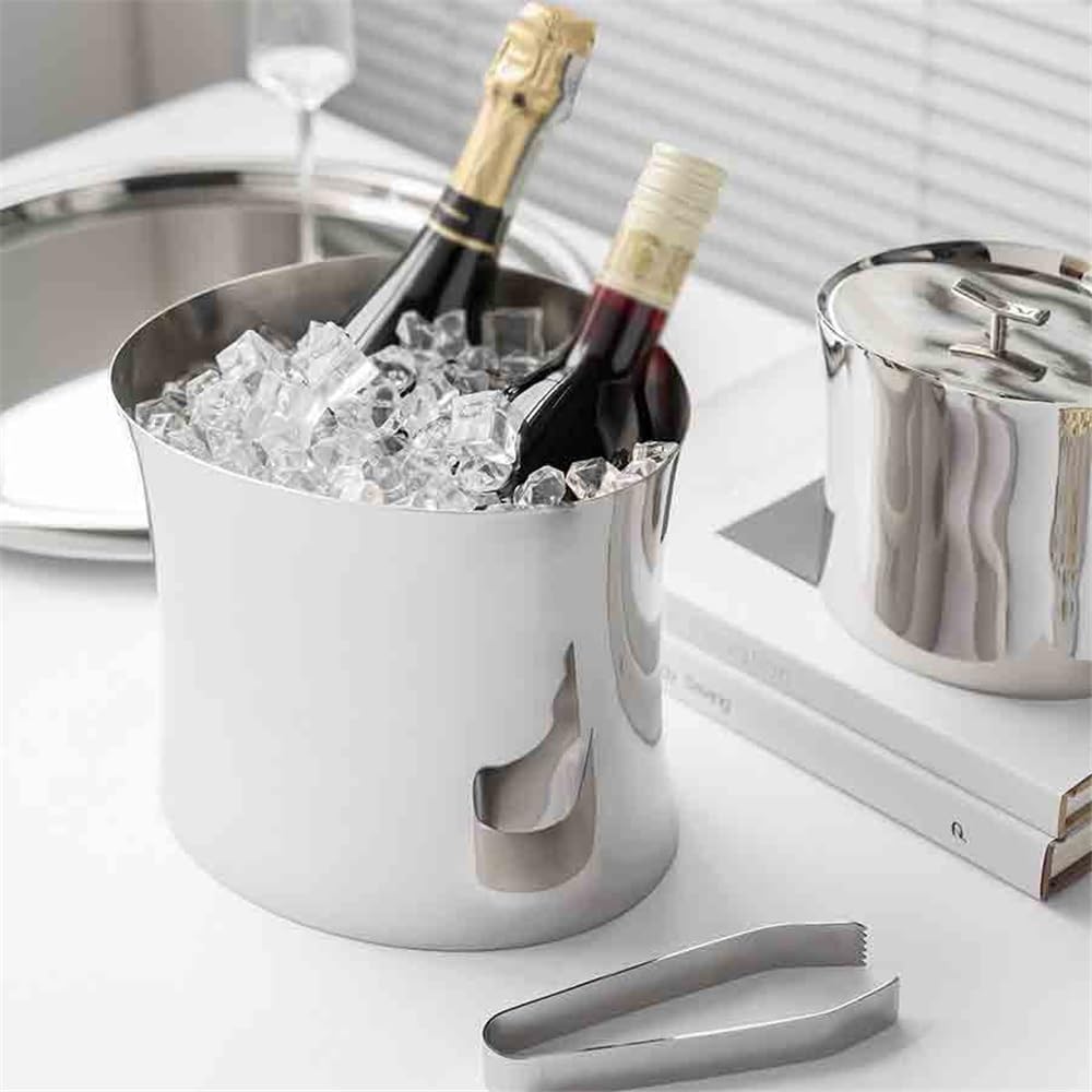 Ice Bucket Home Wine Champagne Beer Red Wine Chilling Ice Bucket Light Luxury Ornaments Stainless Steel Ice Bucket Wine Chiller