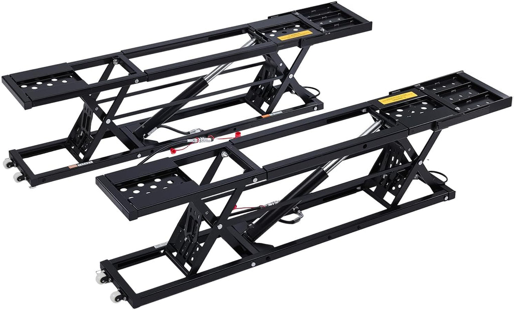 VEVOR Portable Car Lift, 9000 lbs Capacity, Heavy Duty Steel Truck Lift with 28' Max Height, 120V Power Unit, Wheels, 4 Rubber Pads & 4 Lifting Columns for Cars, SUVs, Trucks, Home Garage or Shop Use