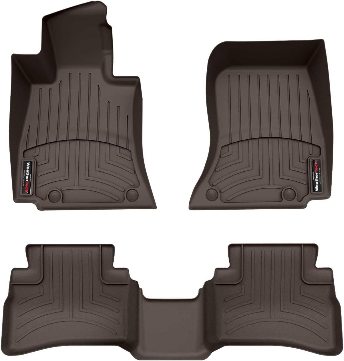 WeatherTech Custom Fit FloorLiners for Mercedes AMG E 53 Hybrid Sedan, E-Class All Terrain, E-Class Sedan - 1st & 2nd Row (471878-1-2), Cocoa