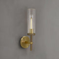 Brass Wall Sconces Lights Indoors, 14' Knurled Linear Sconce, Gold Bathroom Wall Sconces, Glass Tube Vanity Sconces Wall Lighting, Wall Lights for Mirror, Living Room, Bedroom, Hallway