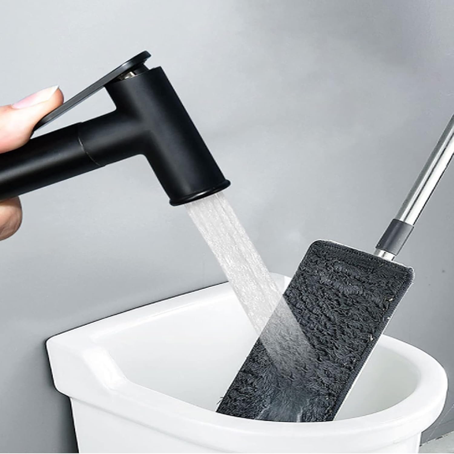Handheld Bidet Sprayer for Toilet, Brass Bathroom Concealed Bidet Sprayer, Bidet Sprayer Set, Portable Bidet for Toilet, Wall-Mounted Mixer Hot and Cold Water for Bathroo-Black