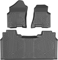 VEVOR Automotive Floor Mats, Fits for Dodge Ram 1500/2500/3500, Crew cab only 1500 Classic 2013-2018/2019-2022, 3 pcs Front, 2nd Row Liners, All Weather Custom Fit TPE Vehicle Mats for Trucks, Black