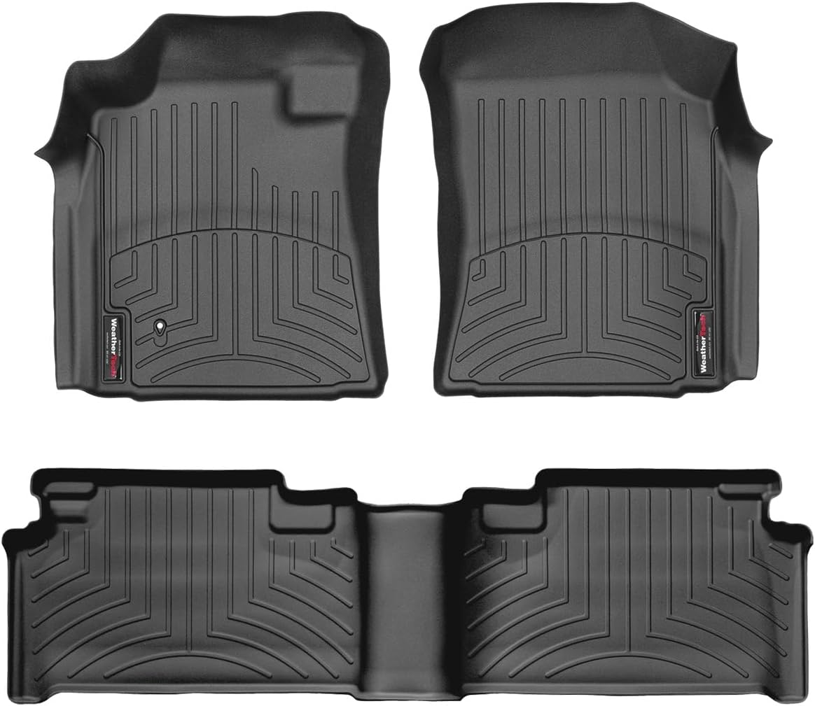 WeatherTech Custom Fit FloorLiners for Toyota Tundra - 1st & 2nd Row (44044-1-2), Black