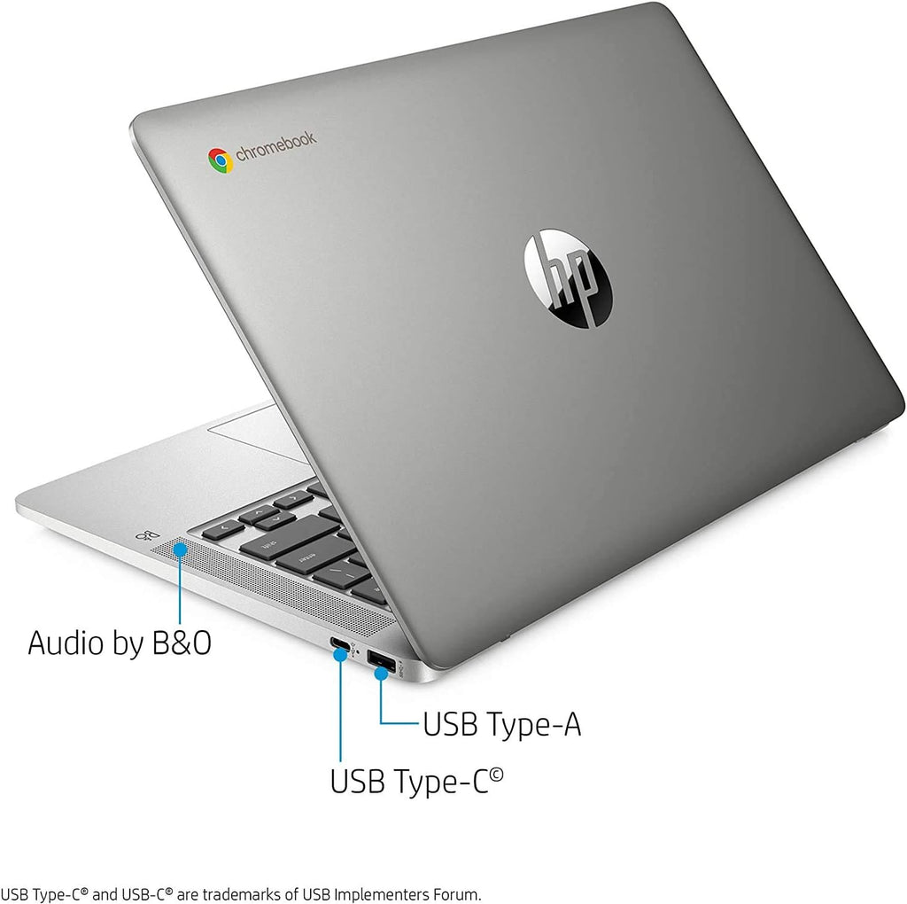 HP Chromebook 14-Inch HD Laptop, Intel Celeron N4000, 4 GB RAM, 32 GB eMMC, Chrome (14a-na0020nr, Ceramic White) (Renewed)