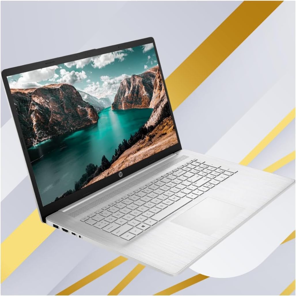 HP 17.3 Inch Laptop | Backlit Keyboard, Fingerprint Reader | Intel Core i5-1334U (10 Cores, up to 4.6GHz) | 64GB RAM, 4TB SSD, Windows 11 Home | WiFi 6 | Natural Silver | Iris Xe Graphics