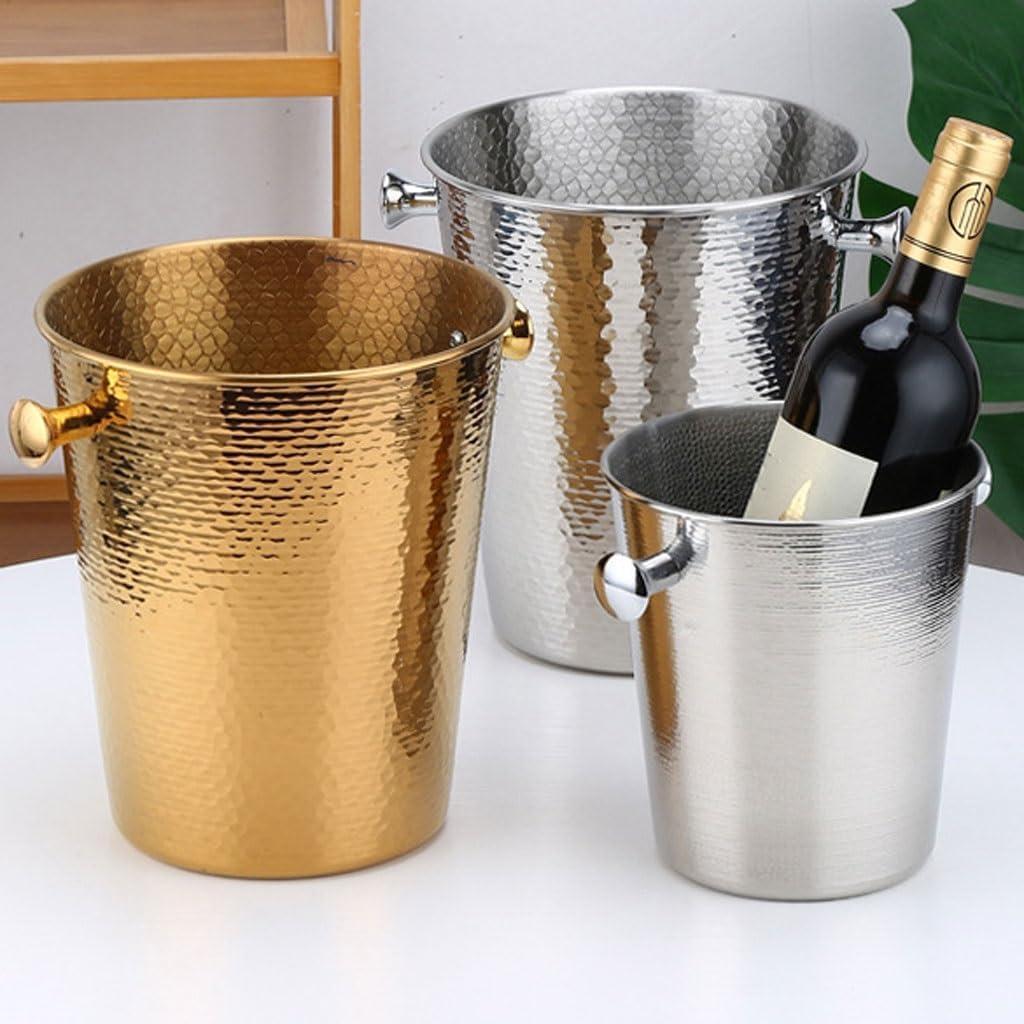 Ice Bucket Ice Bucket for Freezer Creative Ice Bucket Champagne Bucket Home Metal Bar Ktv Ice Bucket Red Wine Bucket Ice Bucket Ice Buckets Party Cooler Drink Cooler(A,B)