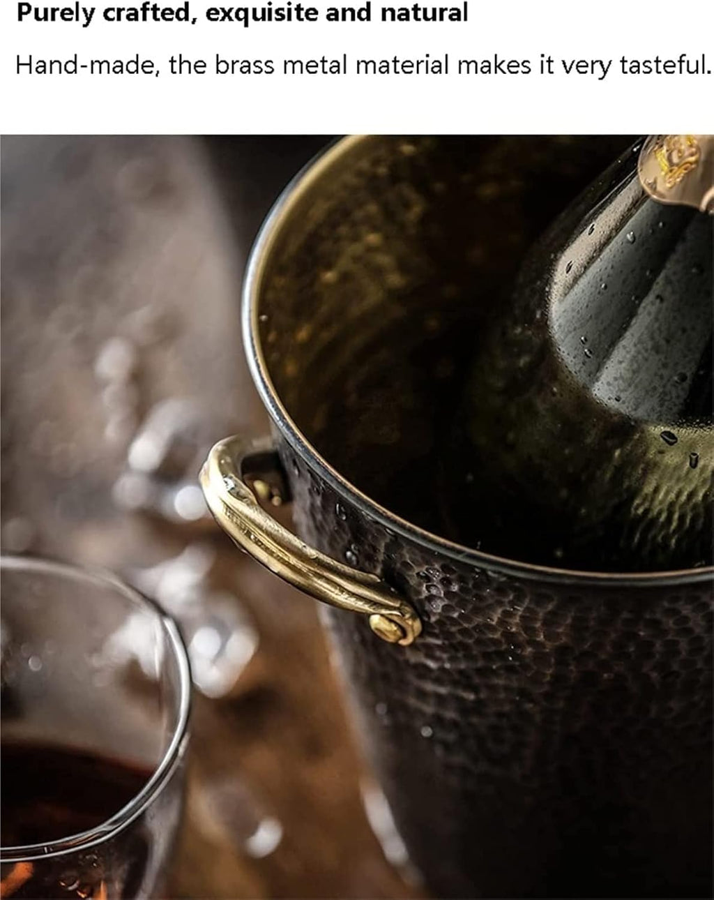 ice bucket, Ice Bucket Champagne Bucket Wine Bucket Simple Ice Bucket Copper Red Wine Insulation Storage Cold Drink Bucket For Bar Ktv Ice Tub Cooler Bucket (Color : Black, Size : 14.5 * 15cm)