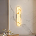 Alabaster Wall Sconces 20' LED Tunable 3000K~6000K Bathroom Vanity Wall Lights Vintage Natural Marble Wall Lamp Black Alabaster Wall Lighting Fixtures for Bedroom Hallway Living Room