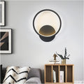 Modern Wall Lamp LED Round Square Sconces Light Compatible with Bedroom Study Aisle Staircase Living Room Bathroom Ring Light Fixture(Round-Black,WarmWhite)