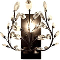 Crystal Wall Sconce Black Wrought Iron Amen Style Candle Holder Inspired Mounted Lighting Fixture for Bathroom Bedroom Living Room Home Decor Stylish Indoor Accent Light(Black)