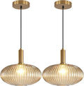 Modern Large Globe Pendant Light Fixture Nordic Glass Pendant Light Kitchen Farmhouse Kitchen Island Two-Pick Light Vintage Single Ceiling Hanging Light (Two-Pick-Amber)