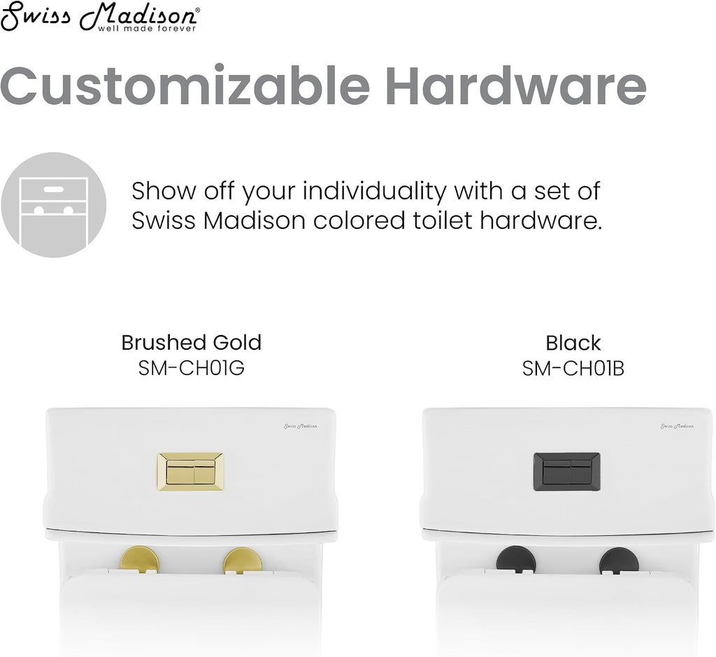 Swiss Madison SM-1T278, Concorde One Piece Square Toilet Dual Flush 1.1/1.6 gpf with 10' Rough In