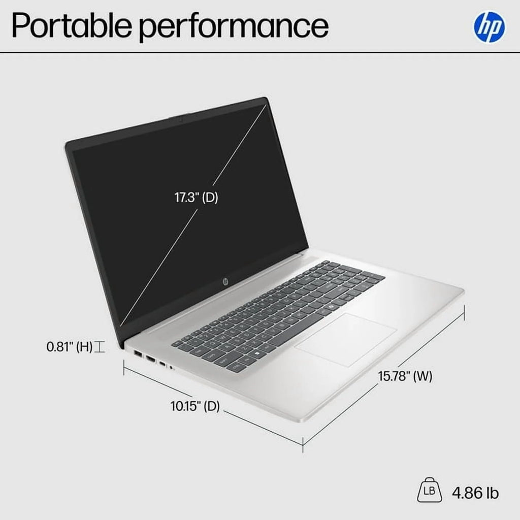 HP 17.3' Touchscreen Business Laptop - Intel Ultra 7 255U(up to 5.2 GHz), Ai Copilot, 17.3' Anti-Glare HD+, Backlit KB, Fingerprint, Win 11 Pro, Wi-Fi 6, w/Accessory(32GB DDR5 RAM, 1TB SSD)