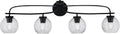 Toltec Lighting Cavella 4-Light Bath Bar – Modern Vanity Light Fixture for Bathroom – Dimmable and LED-Compatible Wall Light – Matte Black Finish, 5.75' Smoke Bubble Glass