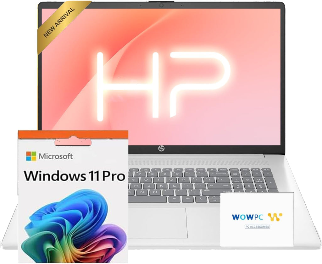 HP 2025 17 Inch Laptop Computer, 17.3 IPS FHD Business Laptop PC, AMD Ryzen 5 6-Core, 64GB RAM 1.5TB Storage (1TB SSD + 512GB External), 10-Key Number Pad, Windows 11 Pro with Microsoft Office