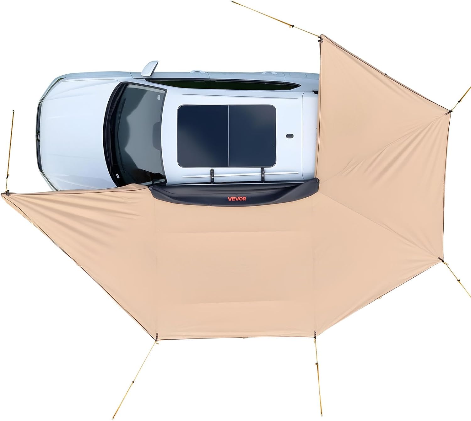 VEVOR 270 Degree Awning with Bulit-in LED Light 3 Colors, 133 sq.ft Driver Side Vehicle Awning, UV50+ Waterproof Car Side Awnings, All-Weather Overland Awnings Car Shelter for SUV Truck Camping