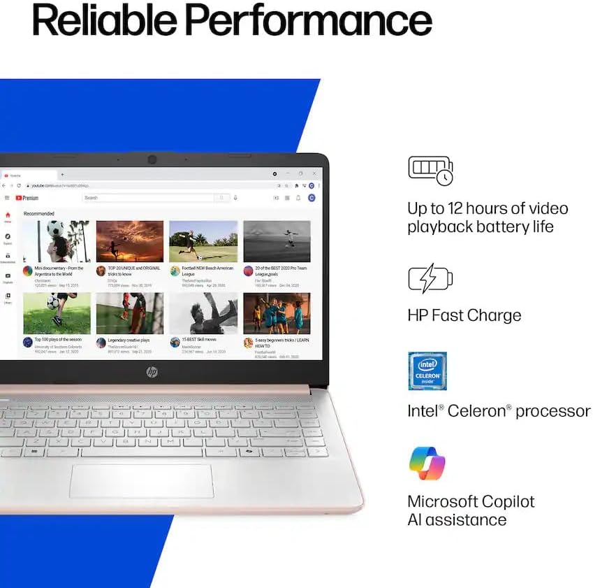 HP 2025 14-DQ3015DX 14' WXGA HD Laptop 2-Core Intel Celeron N4500 UHD Graphics 16GB DDR4 64GB eMMC+1TB NVMe SSD USB-C w/DP WiFi AX BT Webcam HDMI1.4 Windows 11 Home w/RE USB