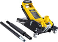 VEVOR Low Profile Floor Jack 2 Ton (4400 lbs), Heavy Duty Aluminum Hydraulic Racing Floor Jack, Hydraulic Car Jack, Dual Piston Quick Lift Pump, 3.2'-14.6' Height Lifting Range (Yellow)