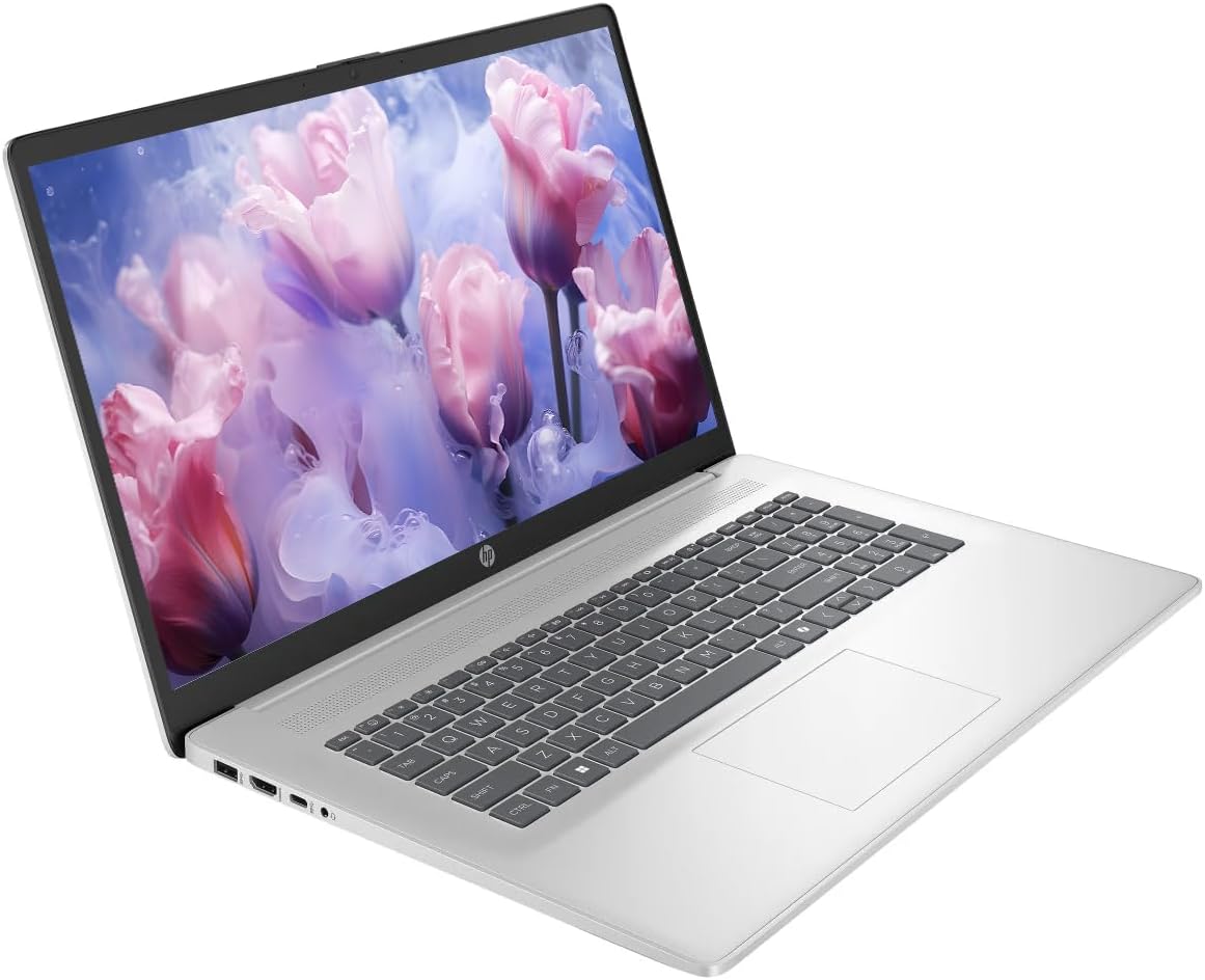 HP Touchscreen 17.3' Business Laptop Computer, Windows 11 Laptop 16GB RAM 512GB SSD, AMD Ryzen 5 7430U (6-Core) Processor, Numeric Keypad, Camera Privacy Shutter, HDMI, NLY Earphones, Silver